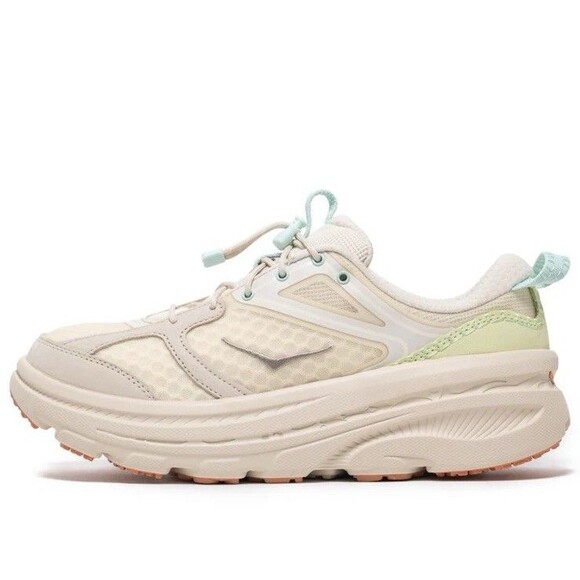 HOKA U Bondi B3 Oat Milk W 14/M 13 Sneaker Cushioned Mesh Activewear Casual Run - Picture 1 of 12